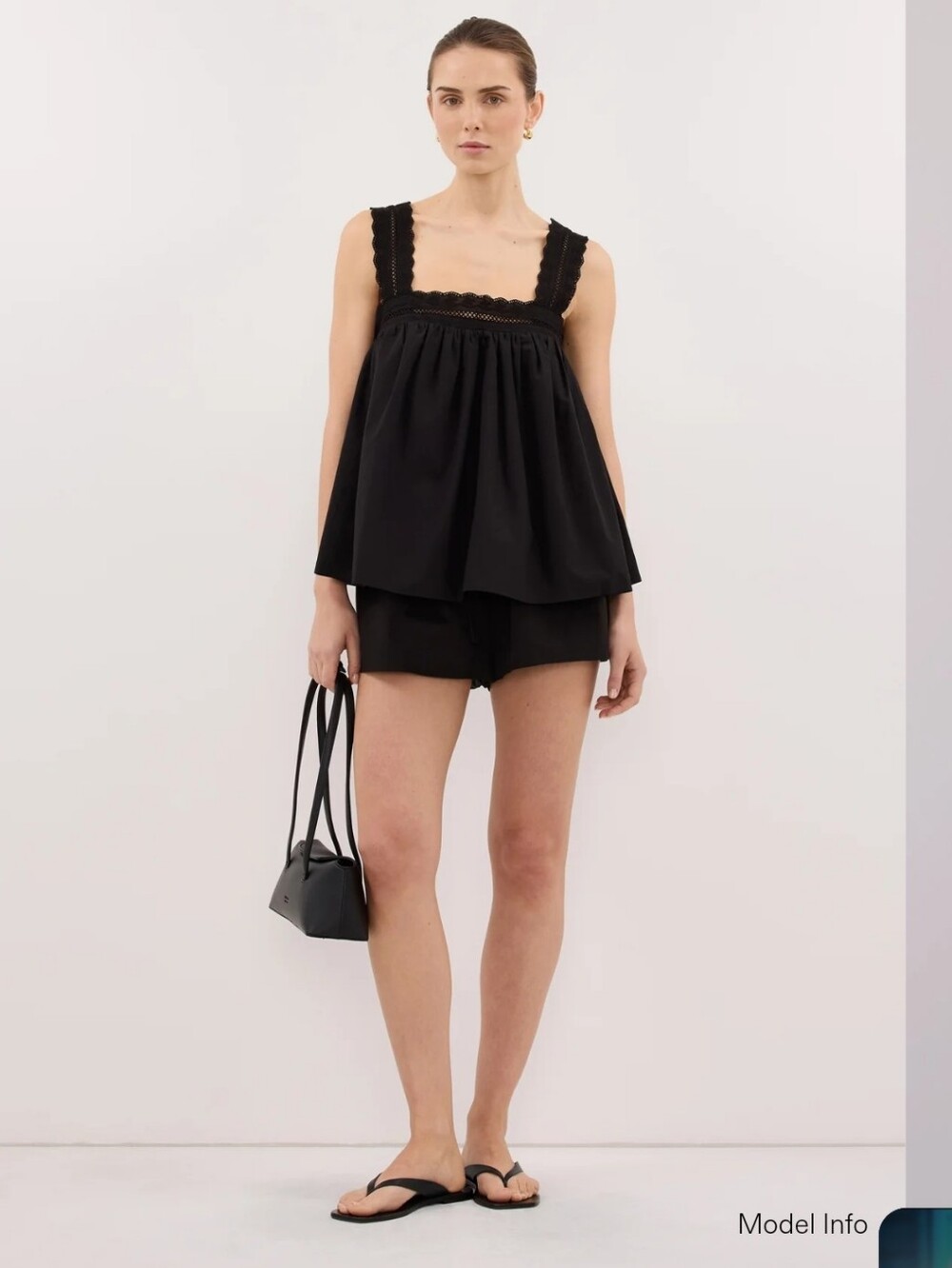 Dissh Miranda Black Lace Trim Top Size 4